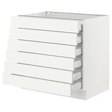 SEKTION / MAXIMERA Base cabinet 6 fronts/6 low drawers, white/Vallstena white, 36x24x30 "