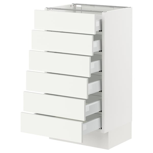 SEKTION / MAXIMERA Base cabinet 6 fronts/6 low drawers, white/Vallstena white, 18x15x30 "