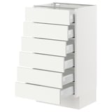 SEKTION / MAXIMERA Base cabinet 6 fronts/6 low drawers, white/Vallstena white, 18x15x30 "
