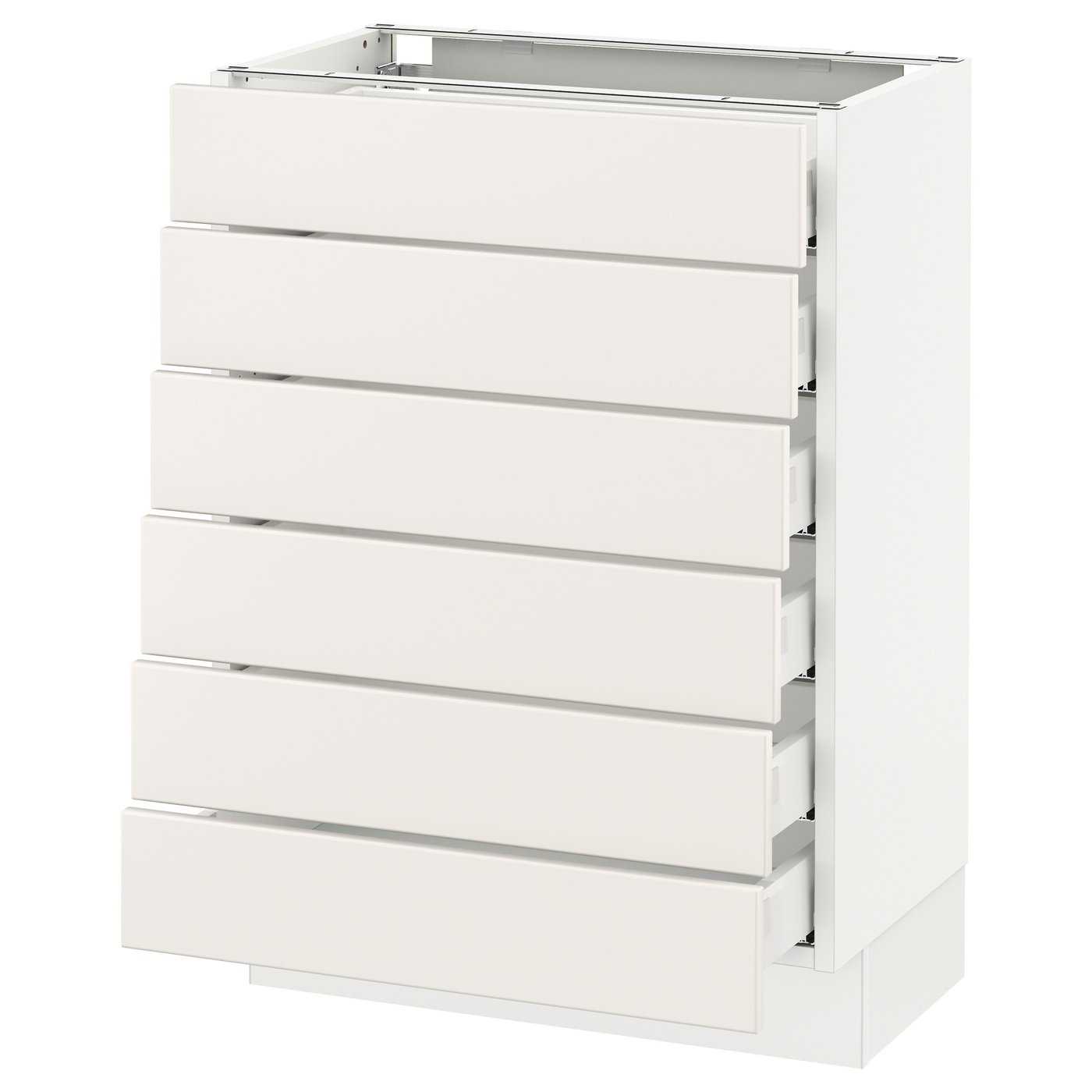 IKEA MAXIMERA マキシメーラ 引き出しフレーム(底)のみ 6セット SEKTION / MAXIMERA base cabinet/6 fronts/6 low drawers, white