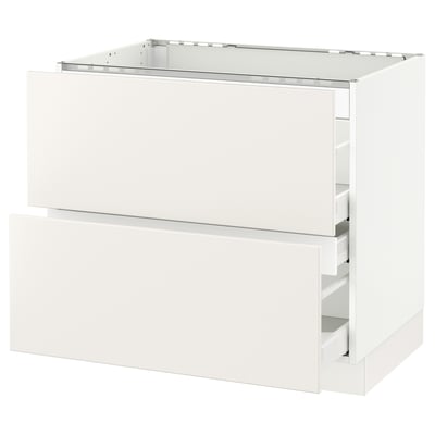 SEKTION white kitchen cabinet, sleek modern design, smooth drawers, sturdy frame.