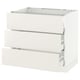 White SEKTION kitchen cabinet with smooth drawers.