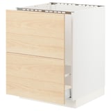 SEKTION / MAXIMERA Base cabinet f/sink & recycling, white/Askersund light ash effect, 24x24x30 "