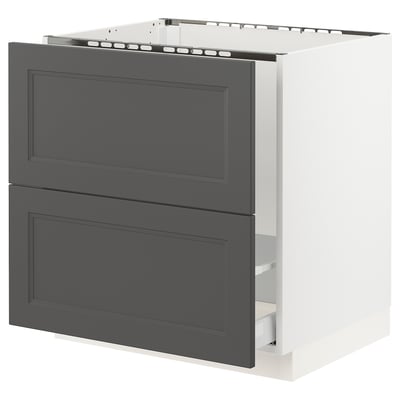 SEKTION / MAXIMERA Base cabinet f/sink & recycling, white/Axstad dark gray, 30x24x30 "