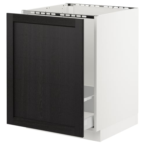 SEKTION kitchen cabinet, black, square, wooden, modern design.