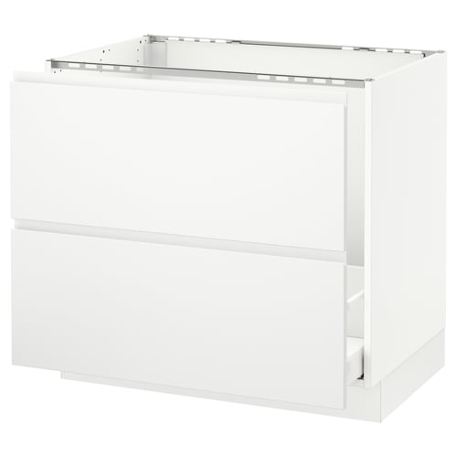 SEKTION white kitchen cabinet with smooth slide-out drawer, modern minimalist design.