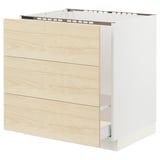 SEKTION / MAXIMERA Base cabinet f/sink & waste sorting, white/Askersund light ash effect, 30x24x30 "