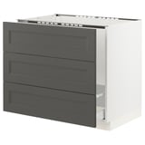 SEKTION / MAXIMERA Base cabinet f/sink & waste sorting, white/Axstad dark gray, 36x24x30 "