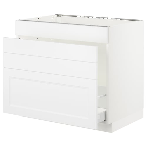 White SEKTION kitchen cabinet, rectangular, modern and clean design.