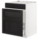 SEKTION kitchen unit with black lerhyttan fronts, white frame, two drawers.