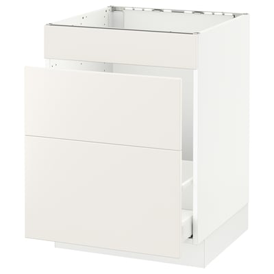 SEKTION kitchen cabinet in white. Square, smooth design. Solid construction with drawer.