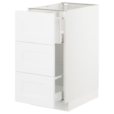 White SEKTION kitchen cabinet, rectangular with open top.