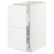 White SEKTION kitchen cabinet with smooth-running drawers.