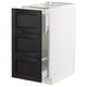 White & grey IKEA SEKTION kitchen cabinet with 3 smooth drawers, sturdy frame.