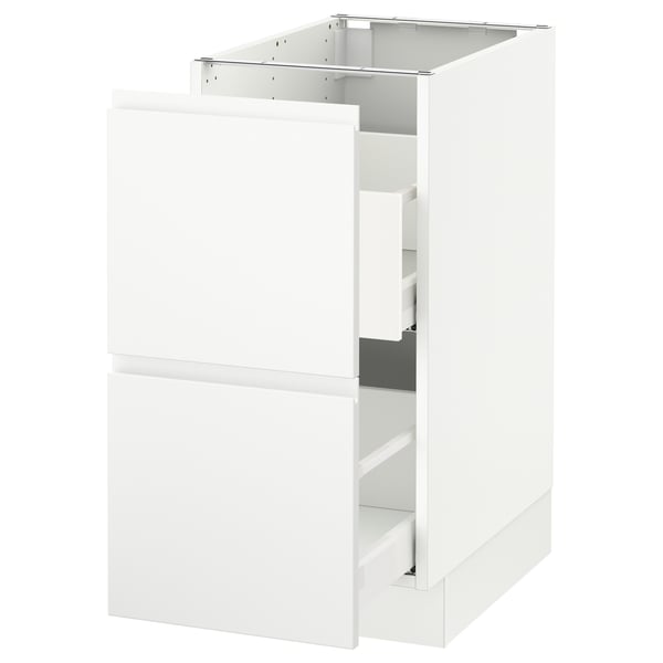 SEKTION white kitchen cabinet with drawer, modern minimalist design.