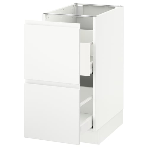 SEKTION white kitchen cabinet with drawer, modern minimalist design.