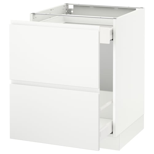 SEKTION kitchen unit in white, modern minimalist design with smooth drawer, high-quality materials.