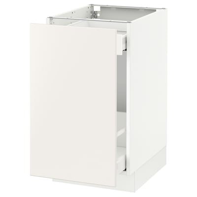 White ikea SEKTION base cabinet, veddinge series, sleek and modern.