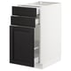 Modern kitchen cabinet, SEKTION series, white & black, with drawers & shelves, sleek design.