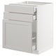 White SEKTION kitchen cabinet with three drawers, sleek modern design.