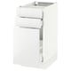 SEKTION kitchen base - white, glossy, 2 drawers, modern design.