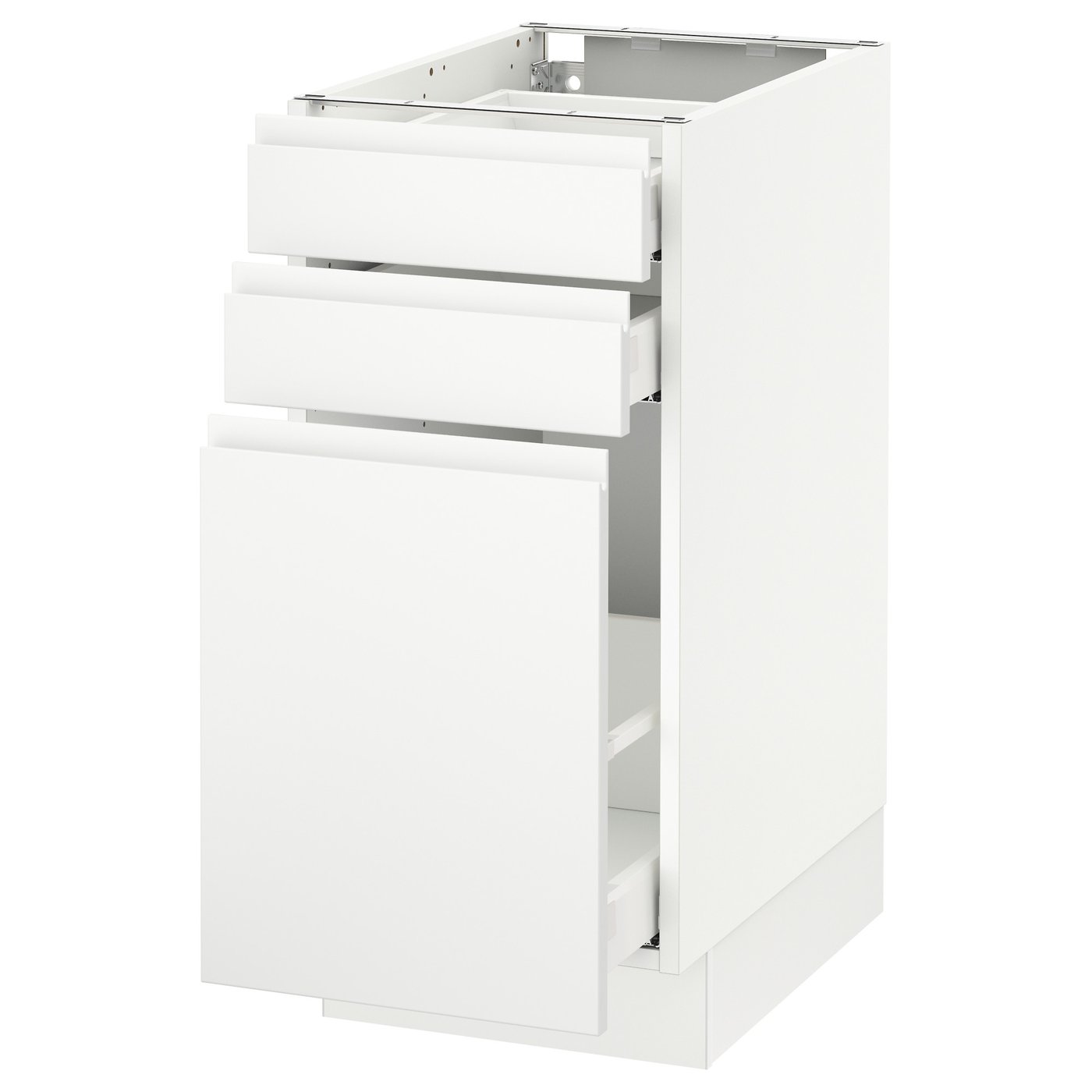 SEKTION / MAXIMERA base cabinet/p-out storage/2 drawer, white