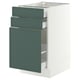 SEKTION / MAXIMERA Base cabinet/p-out storage/2 drwrs, white/Aspudden dark gray-green, 18x24x30 "
