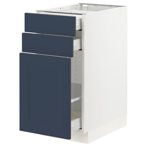 SEKTION blue kitchen cabinet with drawers, modern design.
