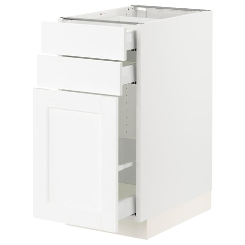 SEKTION white kitchen cabinet with drawers, modern design.