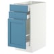 SEKTION / MAXIMERA Base cabinet/p-out storage/2 drwrs, white/Lerhyttan blue, 15x24x30 "