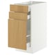 SEKTION / MAXIMERA Base cabinet/p-out storage/2 drwrs, white/Sinarp oak veneer, 15x24x30 "