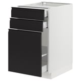 SEKTION / MAXIMERA Base cabinet/p-out storage/2 drwrs, white/Upplöv matte anthracite, 18x24x30 "