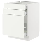 SEKTION / MAXIMERA Base cabinet/p-out storage/2 drwrs, white/Vallstena white, 24x24x30 "