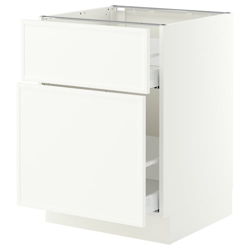 SEKTION / MAXIMERA Base cabinet/p-out storage/drawer, white/Aspudden matte white, 24x24x30 "