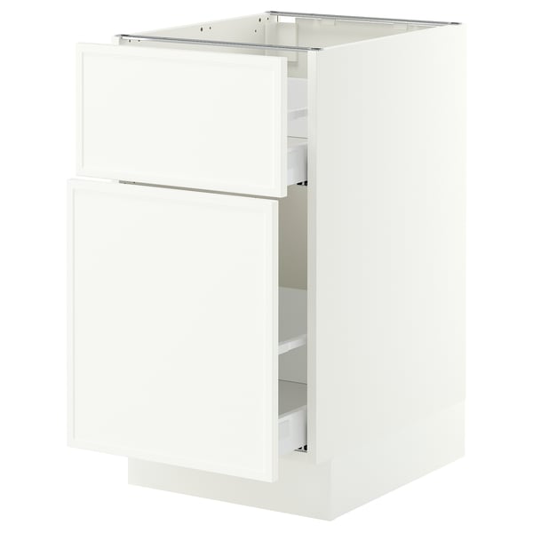 SEKTION / MAXIMERA Base cabinet/p-out storage/drawer, white/Aspudden matte white, 18x24x30 "
