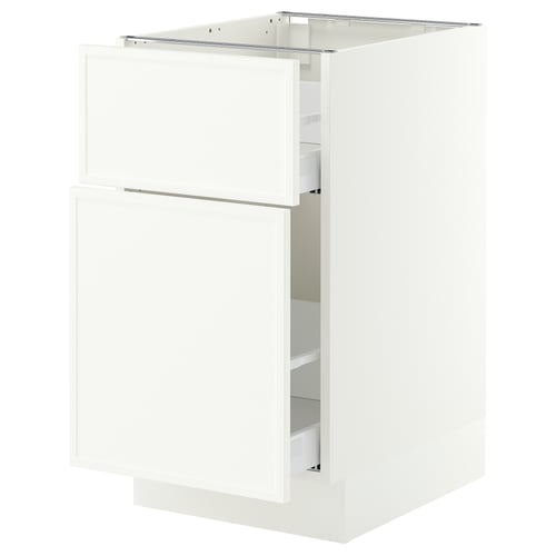 SEKTION / MAXIMERA Base cabinet/p-out storage/drawer, white/Aspudden matte white, 18x24x30 "