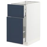 SEKTION / MAXIMERA Base cabinet/p-out storage/drawer, white Axstad/matte blue, 15x24x30 "
