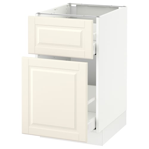 SEKTION off-white kitchen cabinet with drawer, traditional design.