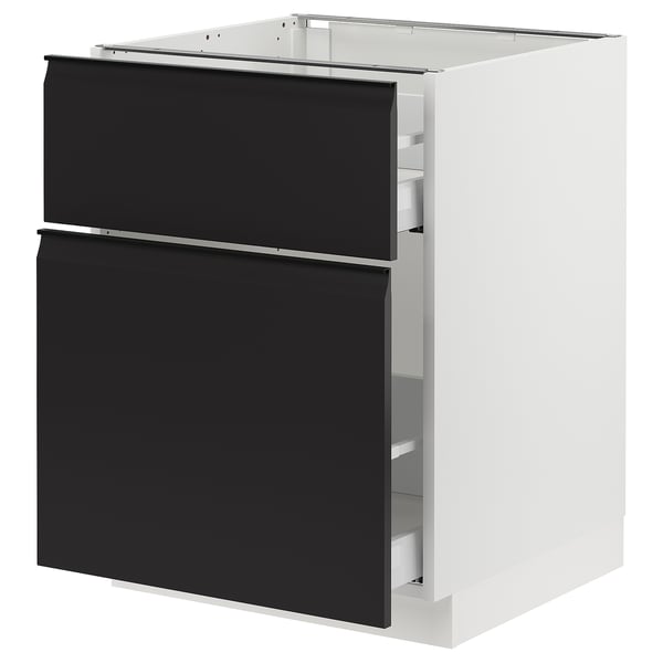 SEKTION / MAXIMERA Base cabinet/p-out storage/drawer, white/Upplöv matte anthracite, 24x24x30 "