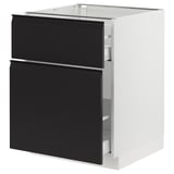 SEKTION / MAXIMERA Base cabinet/p-out storage/drawer, white/Upplöv matte anthracite, 24x24x30 "