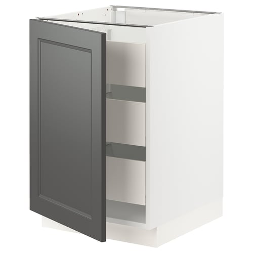SEKTION / MAXIMERA base w/1 door & 3 drawers, white/Axstad dark