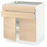 SEKTION / MAXIMERA Base cabinet w 2 doors/2 drawers, white/Askersund light ash effect, 30x24x30 "