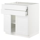 SEKTION / MAXIMERA Base cabinet w 2 doors/2 drawers, white/Axstad matte white, 30x24x30 "
