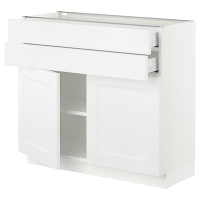 SEKTION / MAXIMERA Base cabinet w 2 doors/2 drawers, white/Axstad matte white, 36x15x30 "