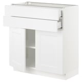 SEKTION / MAXIMERA Base cabinet w 2 doors/2 drawers, white/Axstad matte white, 30x15x30 "