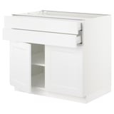 SEKTION / MAXIMERA Base cabinet w 2 doors/2 drawers, white/Axstad matte white, 36x24x30 "