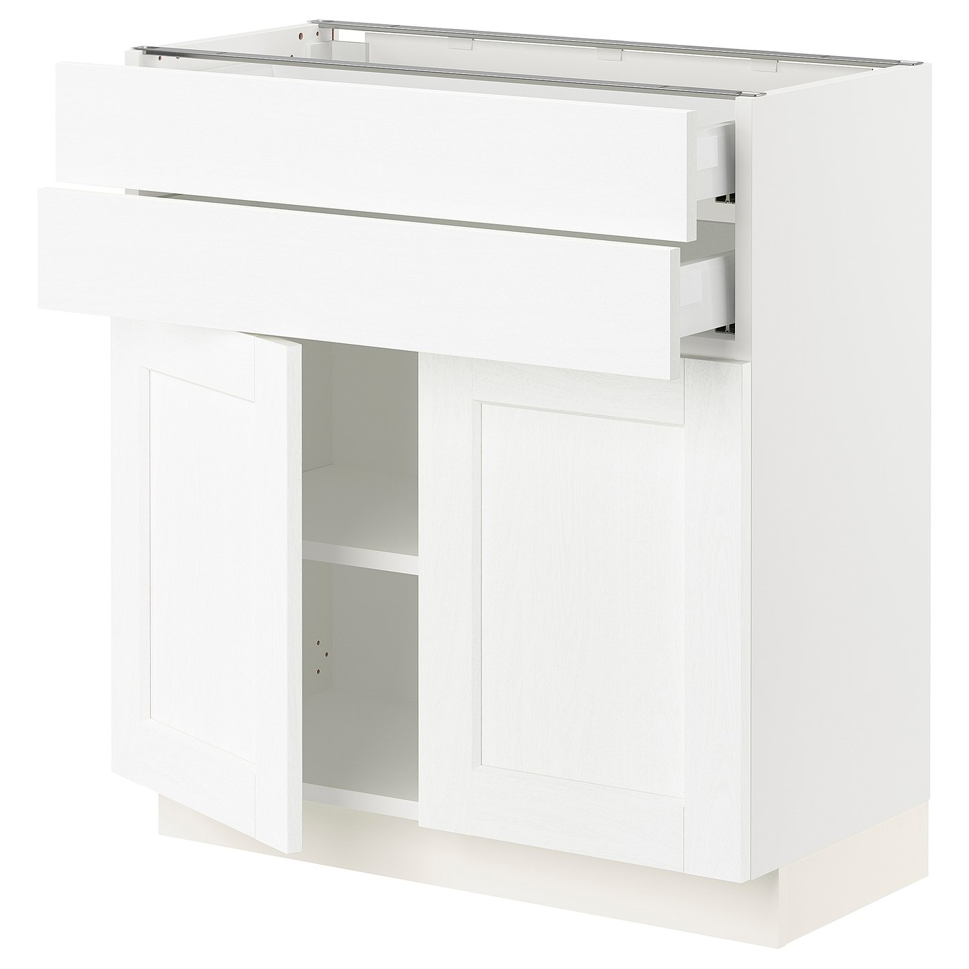 SEKTION / MAXIMERA base cabinet w 2 doors/2 drawers, white