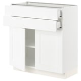 SEKTION / MAXIMERA Base cabinet w 2 doors/2 drawers, white Enköping/white wood effect, 30x15x30 "