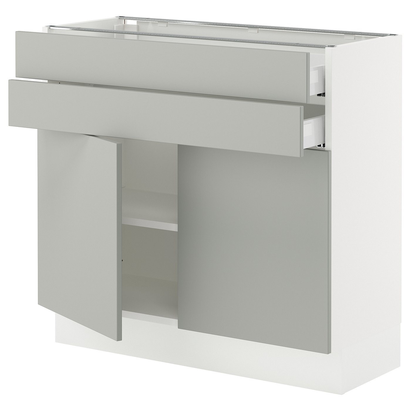 SEKTION / MAXIMERA base cabinet w 2 doors/2 drawers, white/Vedhamn