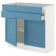 SEKTION / MAXIMERA Base cabinet w 2 doors/2 drawers, white/Lerhyttan blue, 36x15x30 "